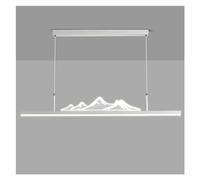 Chandelier Ceiling Lights Large Linear Brushedd Dimming LED Long Strip Light Kitchen Island Mountain Black White Hanging for Dining Room Living/Den/120Cm