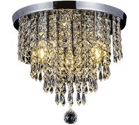 Chandelier Hanging Lamp, Rounded Crysatl Ceiling Light Silver Crystal Raindrop Ceiling Chandelier Flush Mount Ceiling Light Fixture,Chandeliers Chandelier/Color/30Cm