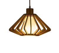 Chandelier LED Lighting Fixture Fabric Inner Cover Craft Ceiling Hanging Lamp Personality Hollow Solid Wood Restaurant Pendant Light