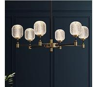 Chandelier Light, all Bronze Light Luxury Living Room Chandelier Postmodern Atmosphere Dinning Room Pendant Lights High End The Northern Europe LED Lamps 6 Lights Hanging Lights(A)