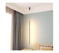 Chandelier Light Aluminum Linear Minimalist Black Strip LED Pendant Long Bedroom Bedside Hanging Lamp for Kitchen Island Corridor Living Room Dining Ceiling