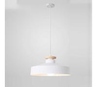 Chandelier Light Ceiling Hanging Lamp Droplight Fixture Nordic Minimalist Industrialaron Color Fashion Cafe Mall Decorative Single Lamp with E27/Black/40 * 18Cm(White,40 * 18Cm)