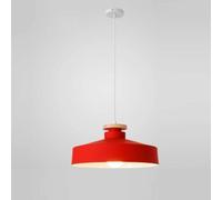 Chandelier Light Ceiling Hanging Lamp Droplight Fixture Nordic Minimalist Industrialaron Color Fashion Cafe Mall Decorative Single Lamp with E27/Black/40 * 18Cm(Red,35 * 18Cm)