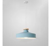 Chandelier Light Ceiling Hanging Lamp Droplight Fixture Nordic Minimalist Industrialaron Color Fashion Cafe Mall Decorative Single Lamp with E27/Black/40 * 18Cm(Blue,40 * 18Cm)