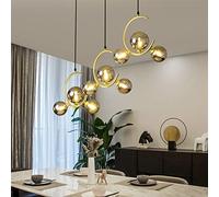 Chandelier Light, Chandelier Lamp G9 LED Pendant Lights Compatible with Living Room Restaurant Bedroom Glass Pendant Lamps(Warm White,9B Gold White Glass)