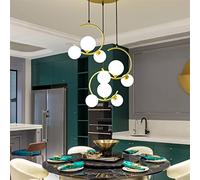 Chandelier Light, Chandelier Lamp G9 LED Pendant Lights Compatible with Living Room Restaurant Bedroom Glass Pendant Lamps(Warm White,9A Gold White Glass)