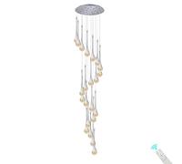 Chandelier Light, Chandeliers, Ceililights,Adjustable Loraindrop Crystal 16Lights Bubble Staircase High Ceilientrance Slanted Ceilifixtures LED/D:12-Lights(Silver:26-Lights)