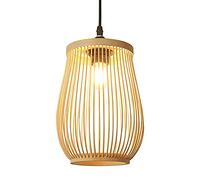 Chandelier Light, Chinese Rattan E27 Hanging Light Fixture Handmade Nordic Wicker Lamp Bamboo Restaurant Ountry Hanging Chandelier Pendant Light for Dinging Room, Farmhouse Ceiling Light Lamps