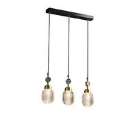 Chandelier Light, Delicate Decorative Pattern Glass Ceiling Pendant Lighting Adjustable -Ni Pendant Light Compatible with Kitchen Island Dining Room Living Room Bedroom Bar (50 * 200cm