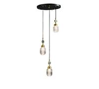 Chandelier Light, Delicate Decorative Pattern Glass Ceiling Pendant Lighting Adjustable -Ni Pendant Light Compatible with Kitchen Island Dining Room Living Room Bedroom Bar (25 * 200cm