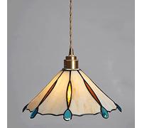 Chandelier Light, European Retro Brass Glass Splicing Chandelier Bar Restaurant Bedside Lamp - Personality Ceiling Pendent Lamp Coffee Milk Tea Shop Hanging LightE27Lighting Fixture(C)