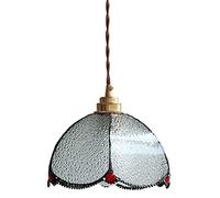 Chandelier Light, European Retro Brass Glass Splicing Chandelier Bar Restaurant Bedside Lamp - Personality Ceiling Pendent Lamp Coffee Milk Tea Shop Hanging LightE27Lighting Fixture(B)