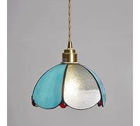 Chandelier Light, European Retro Brass Glass Splicing Chandelier Bar Restaurant Bedside Lamp - Personality Ceiling Pendent Lamp Coffee Milk Tea Shop Hanging LightE27Lighting Fixture(A)
