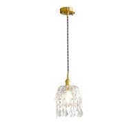 Chandelier Light, European V-intage Gold Pendant Light - - Brass with Crystal DecoratHanging Light. Small Home DecoratChandelier Compatible with Restaurant Corridors. Lighting Fixture U