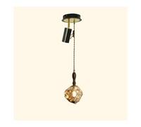 Chandelier Light, Glass Chandelier - Industrial Metal Pendant Lamp - LED Indoor Adjustable Lighting Fixture - Ideal Compatible with Bedroom Bedside, Homestay, Porch Decoration, And Indoor Ce