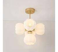 Chandelier Light, Glass Chandelier Metal Ceiling Hanging Lamp Interior Living Room Bedroom Suspended Light Fixture - 's Room Kitchen DecoratPendant Light(B)