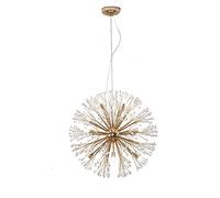 Chandelier Light, Gold Crystal Chandelier Linear Round Hanging Fireworks Pendant Light G9