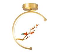 Chandelier Light, Gold LED Ring Chandelier - Semi Flush Mount Lighting Fixture Compatible with Hallway, Porch Corridor Foyer And More (Color : Rojo)(Rojo)