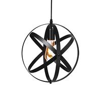 Chandelier Light, Interior Home Antique Chandelier Hollow Dining Room Hanging Lamp Iron Material Mid Century Pendant Light Fixtures E27 Base Cage Globe Hallway Bar Droplight 1-Light(Dark)