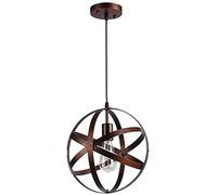 Chandelier Light, Interior Home Antique Chandelier Hollow Dining Room Hanging Lamp Iron Material Mid Century Pendant Light Fixtures E27 Base Cage Globe Hallway Bar Droplight 1-Light(Gold)