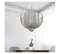 Chandelier Light, LED Chandeliers, Metal Grid Pendant Lamp FashCompatible with Mall Cloth Store Hanging Lighting Fixture Decorate Warm Light(Silverd60cm14wwarmwhite)