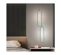Chandelier Light, LED Chandeliers Ring Light Dimmable, 2 Rings Pendant Light Adjustable Height Hanging Ceiling Light Fixture Compatible with Living Room Dining Room High Ceiling Pendant Light(