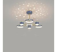 Chandelier Light, LED Dimmable Ceiling Light Ring Circle Flush Mount Kitchen Sputnik Chandelier Projector Star Blue Gold Bedroom Close to Ceiling Light Fixtures for Living Room Dining Room HAL