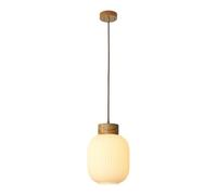 Chandelier Light, Length 30cm Height 25cm - White Pendant Lamp Solid Wood Lamp Head Glass Lampshade LED Chandelier Compatible with Kitchen Island Living Room Bedroom (Size : C)(C)