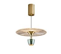 Chandelier Light, Light Luxury Plating - Pendant Light, Shiny Translucent Panel Color Home Chandelier, Bedroom Bedside Living Room Study Decorative LED Ceiling Hanging Lamp Interesting Life(Green,NEU