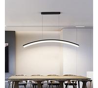 Chandelier Light, Long Dining Table Hanging Lamp Aluminum Pendant Light Long Strip Light Cafe LED Chandelier Restaurant Ceiling Hanging Fixtures Lighting Interesting Life(Black,White