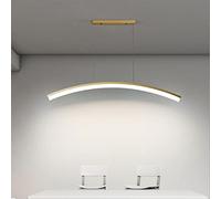 Chandelier Light, Long Dining Table Hanging Lamp Aluminum Pendant Light Long Strip Light Cafe LED Chandelier Restaurant Ceiling Hanging Fixtures Lighting Interesting Life(Gold,Three-c