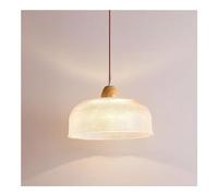 Chandelier Light, Minimalist Japanese Restaurant Glass Chandelier E26 - Wooden Art Single Head Hanging Lamp Compatible with Homestay, Bar, Bedroom Decoration. Indoor Adjustable Ceiling Hanging