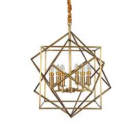 Chandelier Light, ModernChandelier, Gold Pendant Lighting Fixture,Geometric Cube E26hanging Lamp Full Copper Geometric Magic Cube Chandelier for Kitchen Island Living Room Corridor Entrance