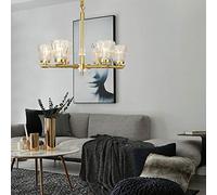 Chandelier Light, Pendant Lights, Chandeliers all-Copper Chandelier Post- Crystal Living Room And Bedroom Dining Room Nordic Lamps And Lanterns D68/80CM (Size : Small)(Small)
