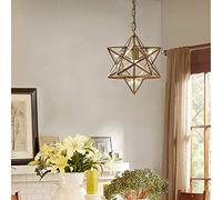 Chandelier Light, Pendant Lights, Hanging Lighting Fixture Star 1 Light Frosted Glass Pendant Kitchen Chandelier - Metallic Copper Finished V-intage Ceiling SuspensLight Hanging Lighting (Color