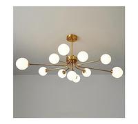 Chandelier Light, Pendant Lights, Mid-Century Chandelier Nordic Glass Globe Brass Pendant Light with Adjustable Rods Hanging Ceiling Lighting Fixture for Dining Room Kitchen Bedroom Living Ro