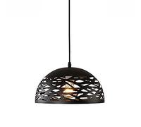 Chandelier Light, Retro Hanging Lamp E27 Iron Pendant Light Iron Hollow out Metal Chandelier Living Room Bedroom Shop Bar Contemporary Lighting Fixture DecoratInteresting Life(Black,30cm)