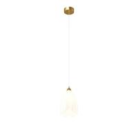 Chandelier Light, Single Chandelier - French Flowers Pendant Lighting with Milky White Glass Hanging Light Fixtures, Iron Lamp Base, Electroplated Chassis Compatible with Kitchen Island, Living Room