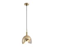Chandelier Light, Single Head - Circular Pendant Light - And Small Lighting Fixture with Light Pink Iron Glass Splicing Lampshade - Ideal Compatible with Restaurants, Chandelier (Color :