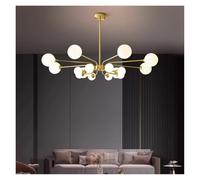 Chandelier Modern Luxury Style Glass Ball Gold Lamp Brass Pendant Light for Living Room Bedroom Dining Room Kitchen(Warm Light,16heads)