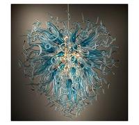 Chandelier Modern Pendant Lamp Blue Chandeliers Lighting Custom 20 28 32 40 Inches LED Hanging Lamps for Living Room Dinning Room Art Decor (Emitting Color : Warm White Size : 4)