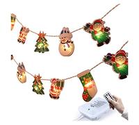 Chandelier New Christmas Tree Decoration Pendant Lights LED Santa Claus Snowman String Lights Remote Control LED Lamp 2.5 Meters 20 Lights (Color : A Remote Control)