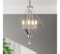 Chandelier, Tassel Umbrella Shaped Retro Chandeliers, Crystal Ceiling Light Fixture for Kitchen Dining Living Room Bedroom Foyer,