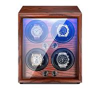 Chandelier Technology Automatic Watch Winder for 1 2 4 6 Watches with Quiet Motor Soft Flexible Watch Pillows Storage Case Men's and Women's Automatic Watches Display Box (Grey 4+0) Chandelier