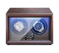 Chandelier Technology Automatic Watch Winder for 1 2 4 6 Watches with Quiet Motor Soft Flexible Watch Pillows Storage Case Men's and Women's Automatic Watches Display Box (Grey 4+0) Chandelier