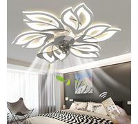 Chandeliers ceiling light 25.6'', 72W LED Ceiling, Dimmable Timing, 6 Wind Speeds, Lamp for Bedroom Living Room Kitchen,White