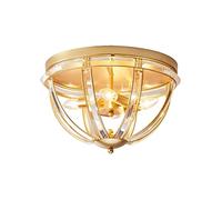 Chandeliers, Industrial Semi Flush Mount Ceiling Light,Antique Clear Crystal Hallway Light Fixtures Farmhouse Ceiling Lamp Compatible with Hallway Corridor Kitchen Bedroom Passway(Golden,41