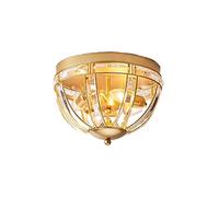 Chandeliers, Industrial Semi Flush Mount Ceiling Light,Antique Clear Crystal Hallway Light Fixtures Farmhouse Ceiling Lamp Compatible with Hallway Corridor Kitchen Bedroom Passway(Golden,41
