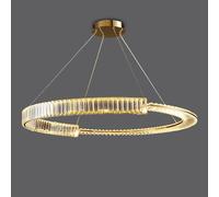 Chandeliers, Postmodern Crystal Chandelier丨light Living Room Lighting Luminaire丨creative Circle Dining Room Bedroom Staircase Light丨led Dimmable Chandelier Lighting(Single/Color/Single Lap