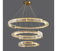 Chandeliers, Postmodern Crystal Chandelier丨light Living Room Lighting Luminaire丨creative Circle Dining Room Bedroom Staircase Light丨led Dimmable Chandelier Lighting(Single/Color/Triple Lap